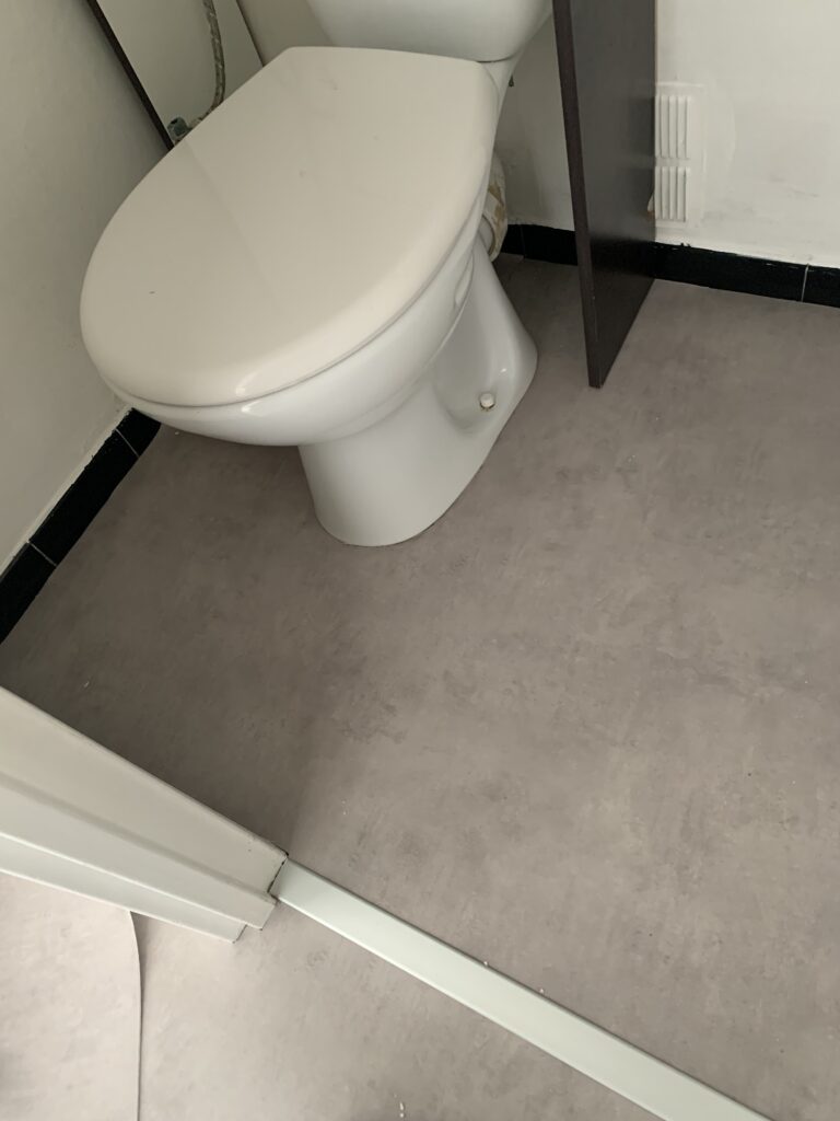 Rénovation WC et salle de bains, peinture murs et plafond, rénovation des sols également